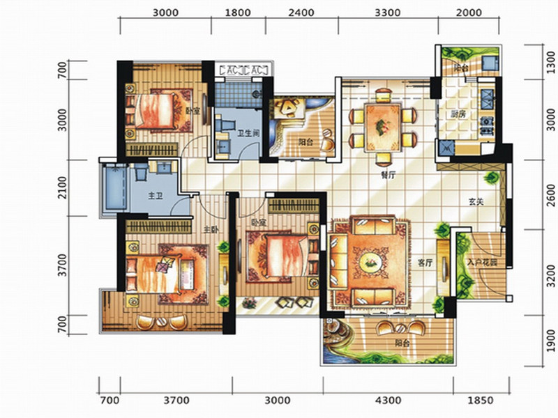 80平米三室两厅现代简约风格装修经典案例（图一）