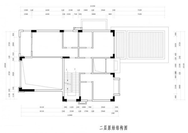海逸豪庭263㎡别墅二层原始结构图