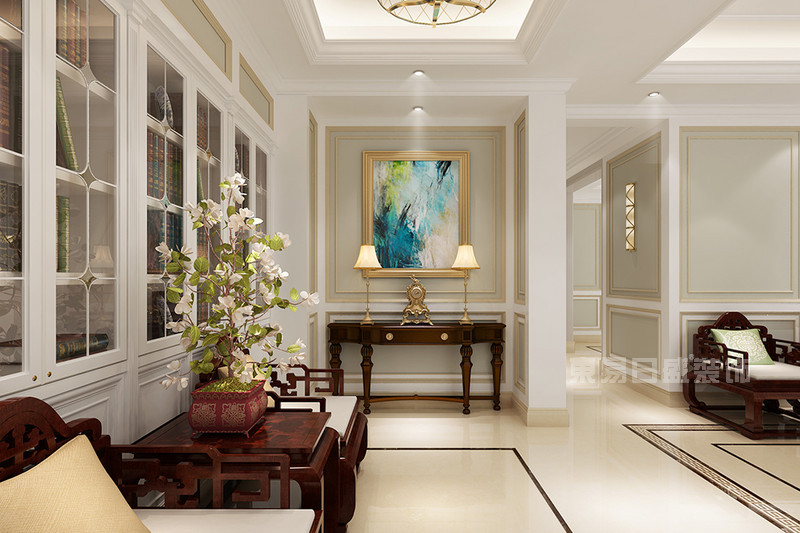 400平米新中式别墅装修效果图，给家人一个清爽的家居氛围