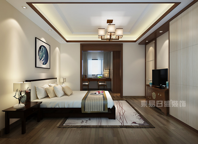 卧室装修_博林天瑞168平米-新中式