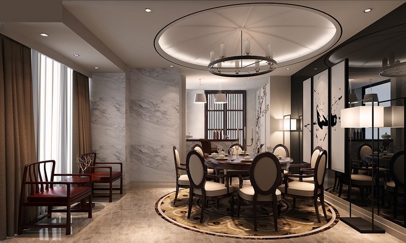 新中式别墅餐厅装修效果图