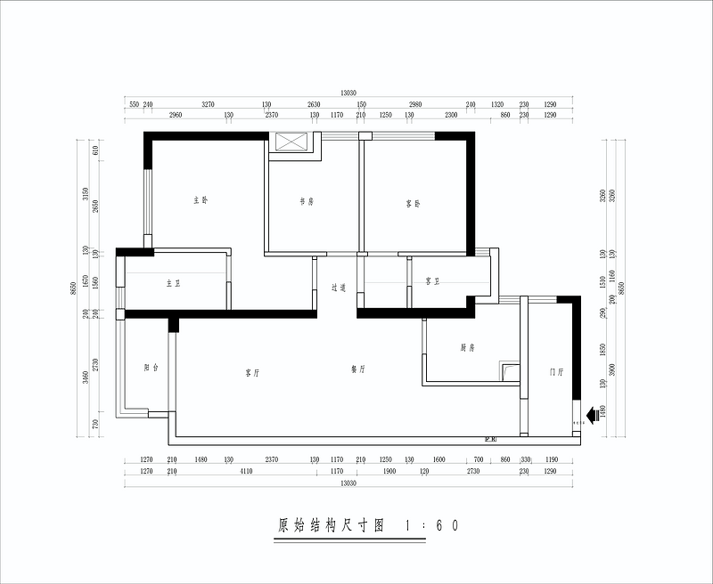 佛山凤起兰庭109㎡三居室现代轻奢风格装修效果图