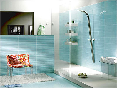 贴砖有新意，彩色瓷砖令浴室妙趣横生