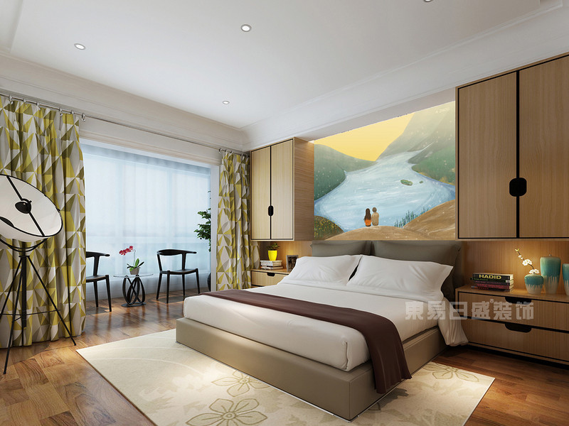 北欧式风格样板房卧室装修效果图片