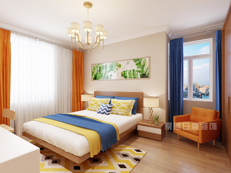 北欧式风格样板房卧室装修效果图片