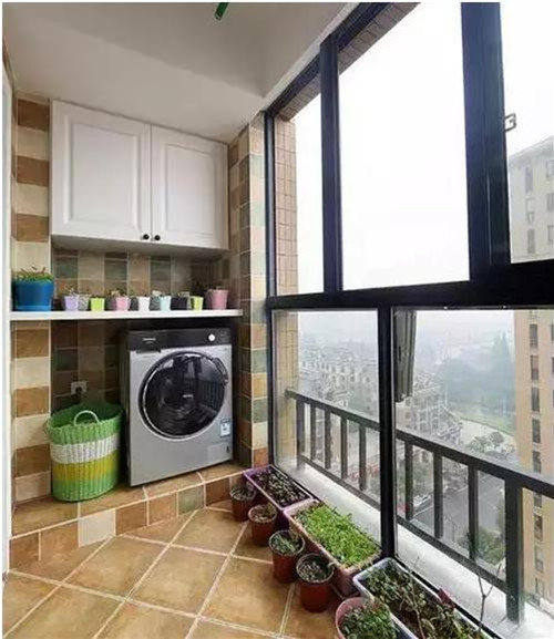 美观实用的阳台洗衣柜设计方案 阳台洗衣柜效果图赏析