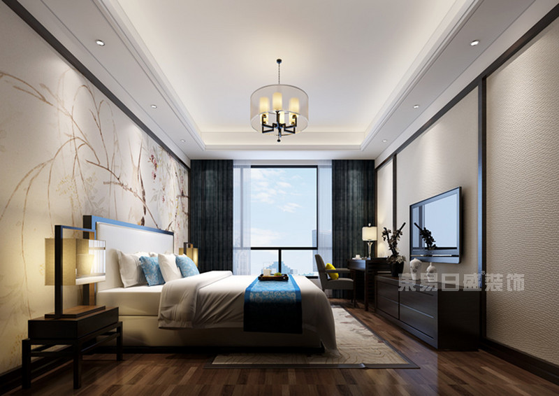 大户型中式卧室装修设计图，素净背景撩人心