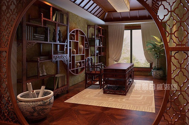 新中式风格书房装修效果图 明清古典家居