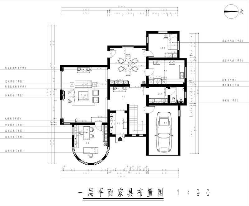 380平米别墅装修案例 新中式装修效果图