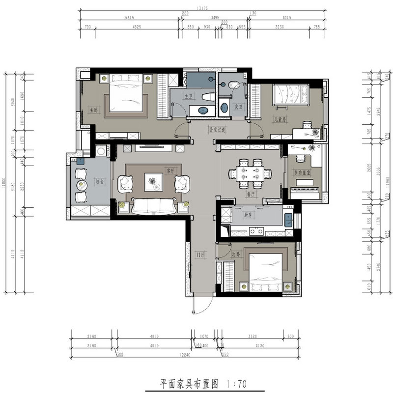 百瑞景-法式风格-152平米-三室两厅