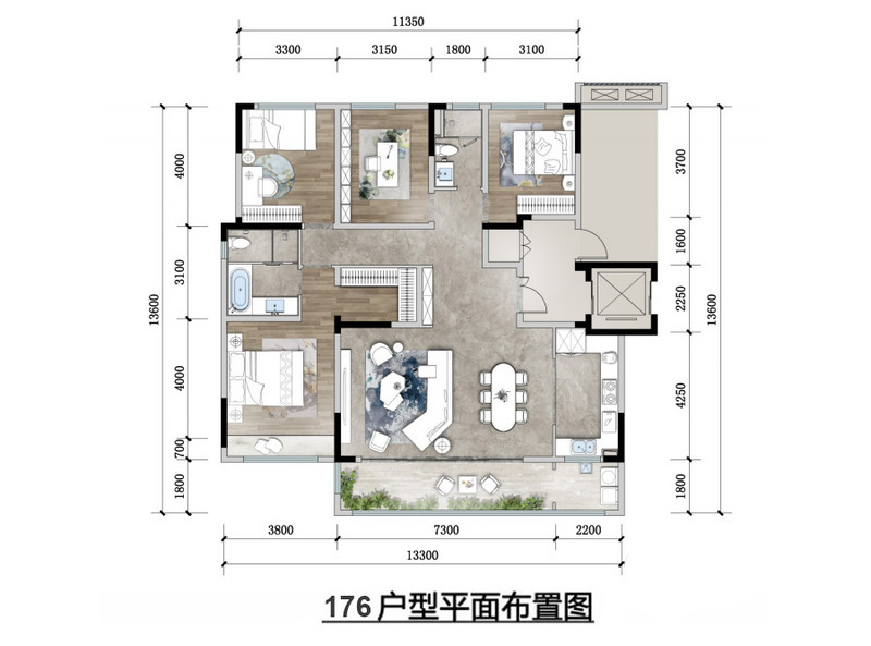 成都融创国宾雅集户型图分析样板间效果图装修方案规划