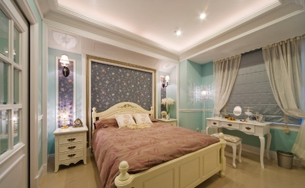 古典美式装修风格样板房-卧室