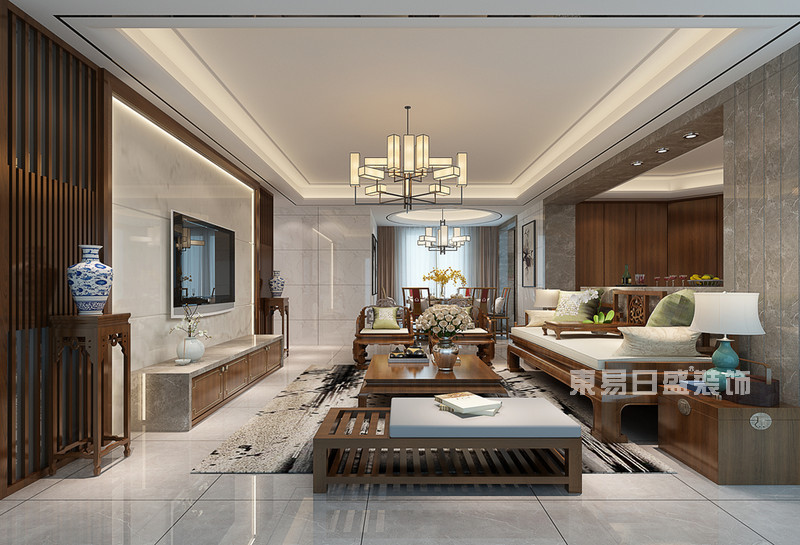 新中式风格 客厅装修效果图 深圳东易日盛装饰设计