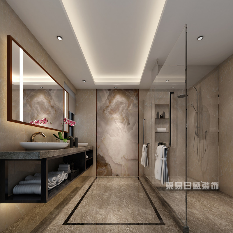 新中式风格-别墅卫生间装饰-东易日盛