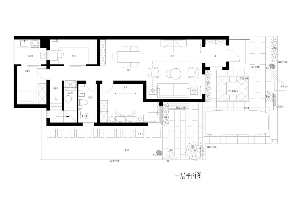 250平三居室户型图