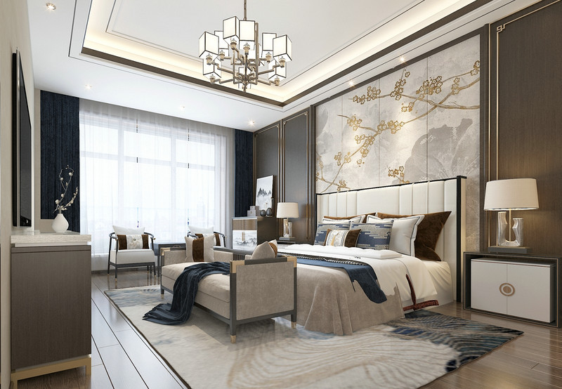 新中式风格之卧室装修效果图