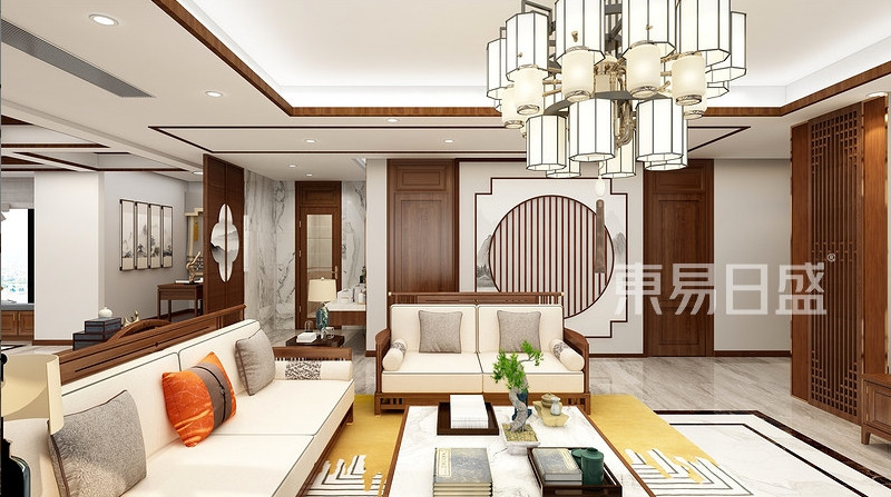 挑选的一套新中式风别墅装修案例,设计融入了中国传统文化的精髓,以木