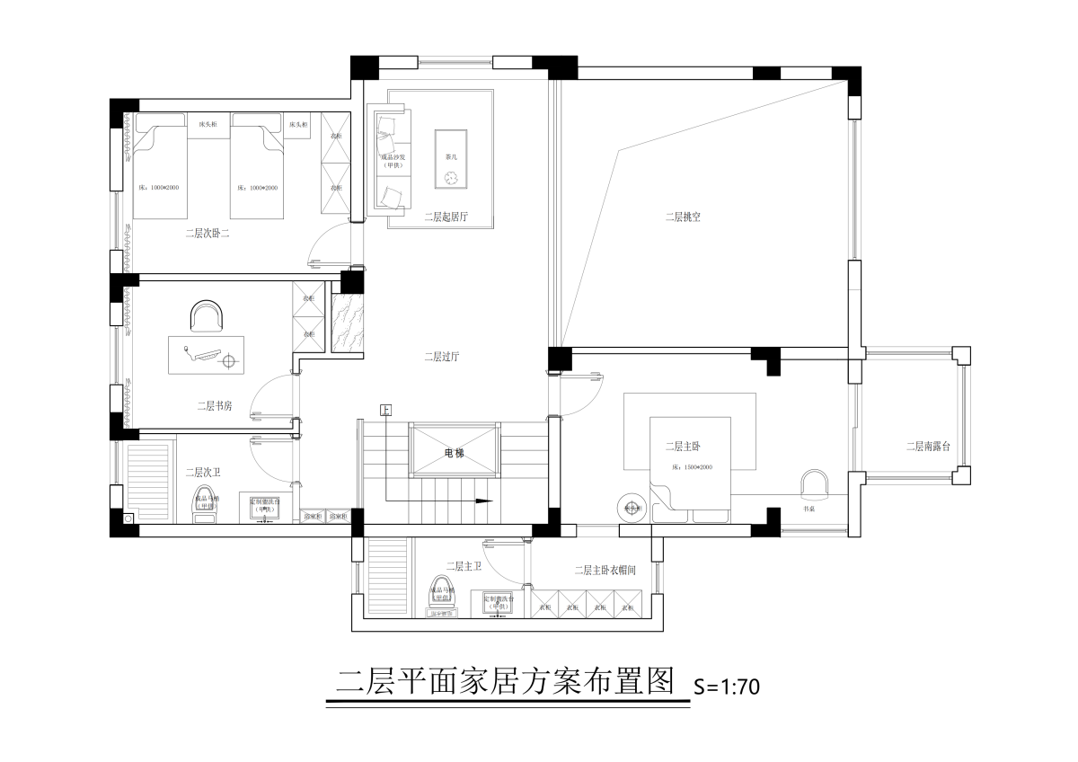 415平三居室户型图