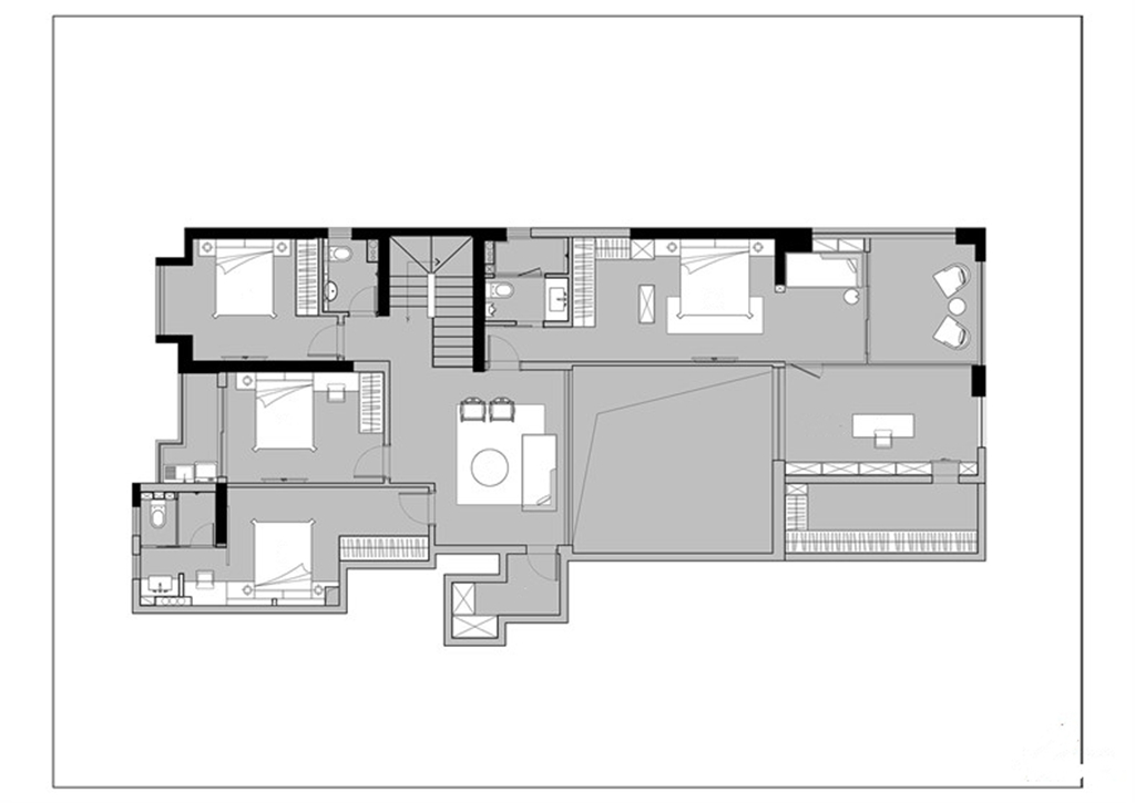 270平三居室户型图