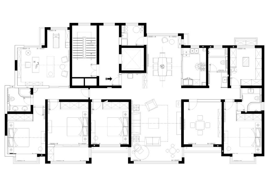 118平三居室户型图