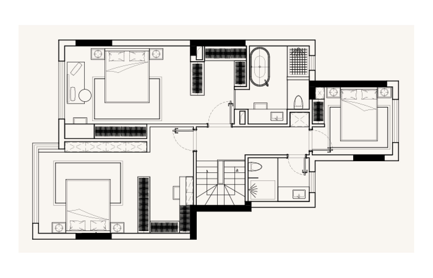 173平三居室户型图