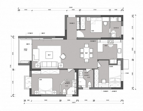 卧龙小区雅居 现代简约装修 实景图 三室二厅 135平米装修设计理念