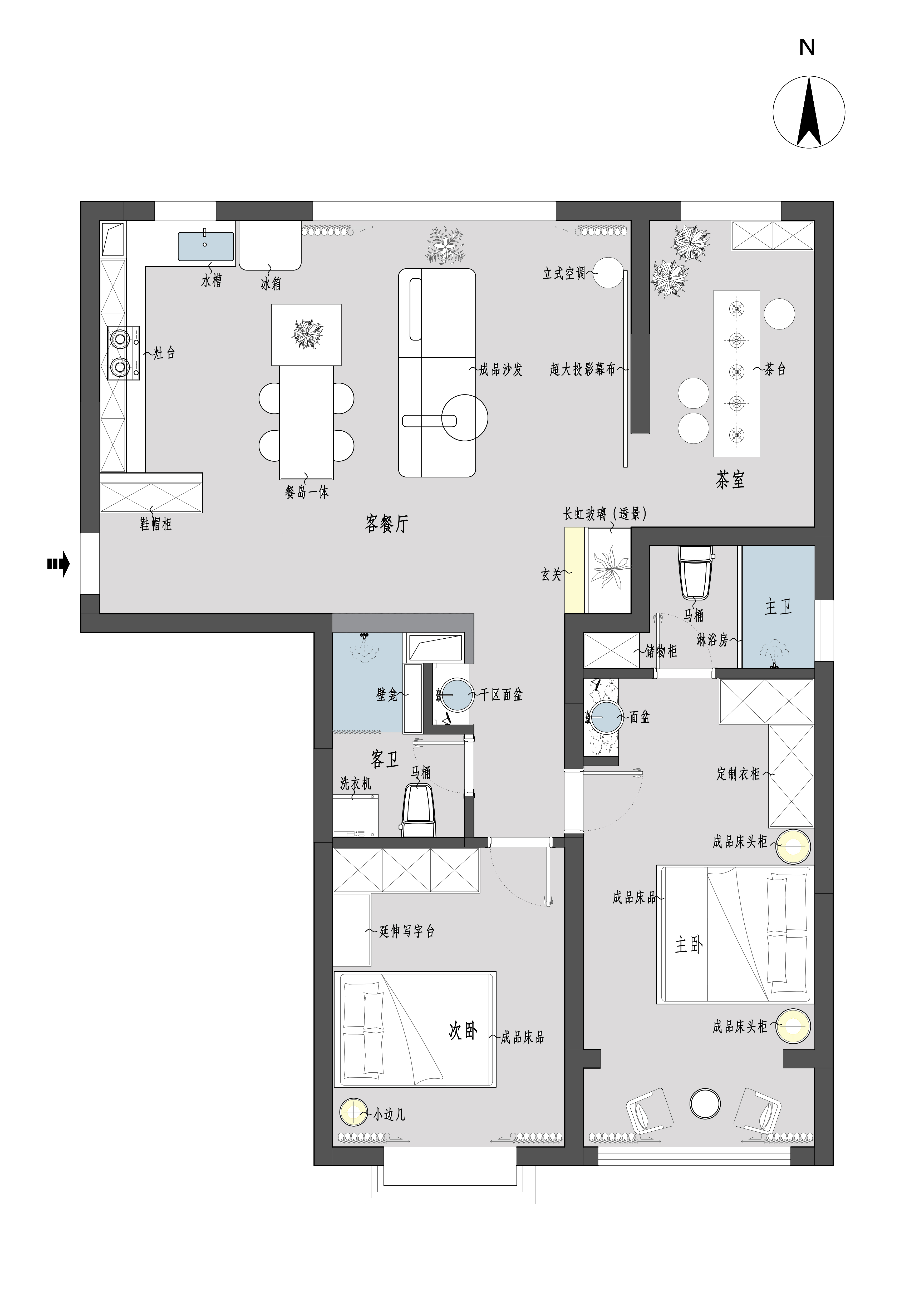 114平二居室户型图