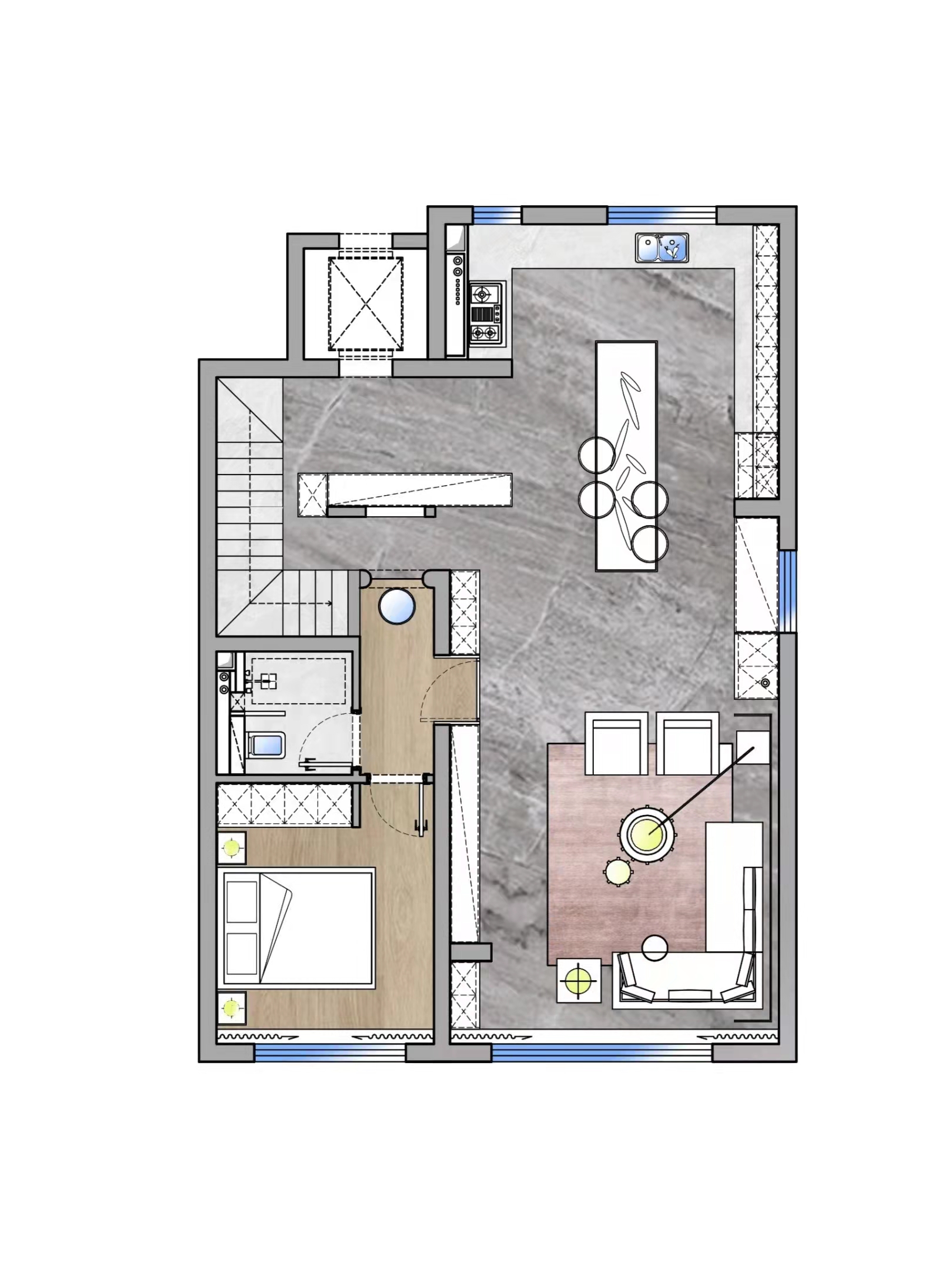 320平三居室户型图