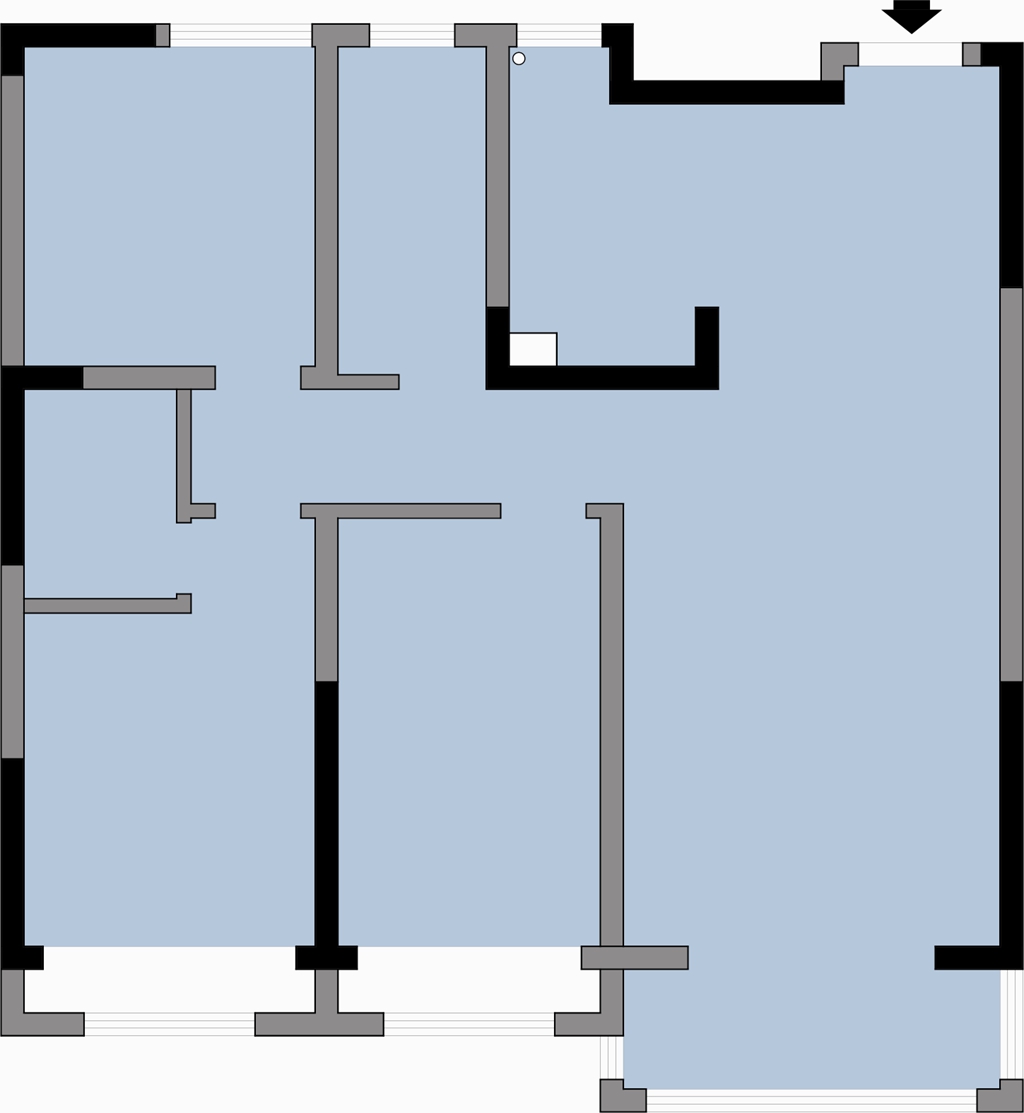 123平三居室户型图