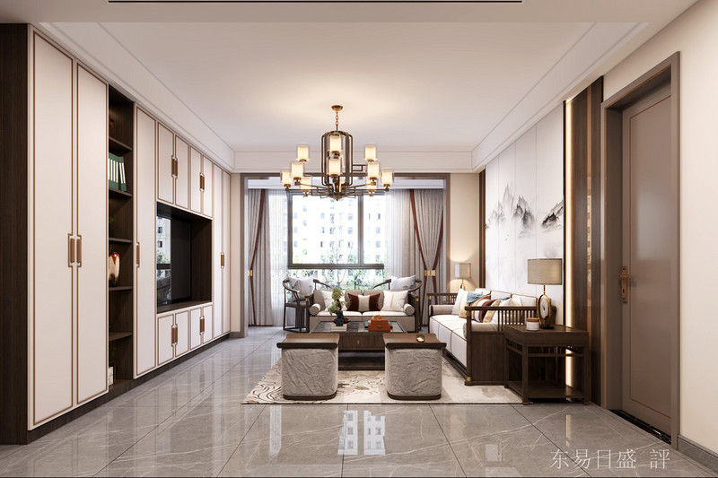 客厅 中式家居与现代的装饰 让整体的感觉更加自然.jpg