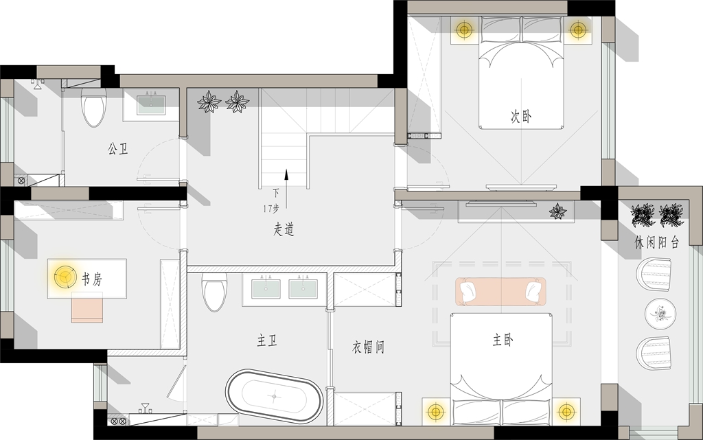 152平四居室户型图