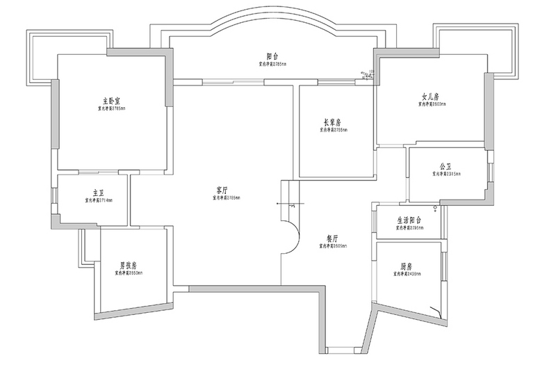 石竹新花园170㎡四居室户型解析 新中式装修案例