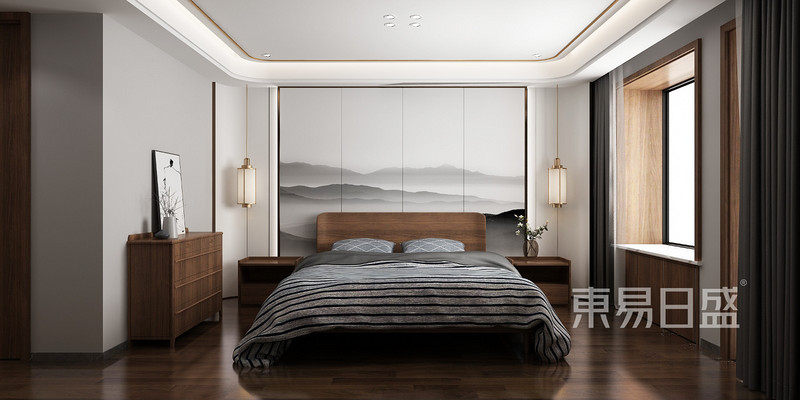 新中式装修风格-卧室装修效果图