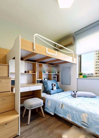 二胎时代儿童房高低床装修效果图分享