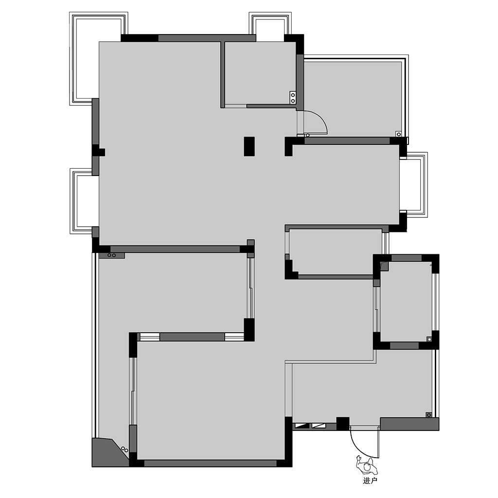 140平二居室户型图