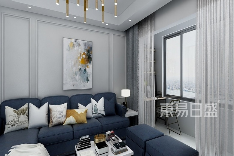北京現代簡約裝修二居室戶型案例效果圖