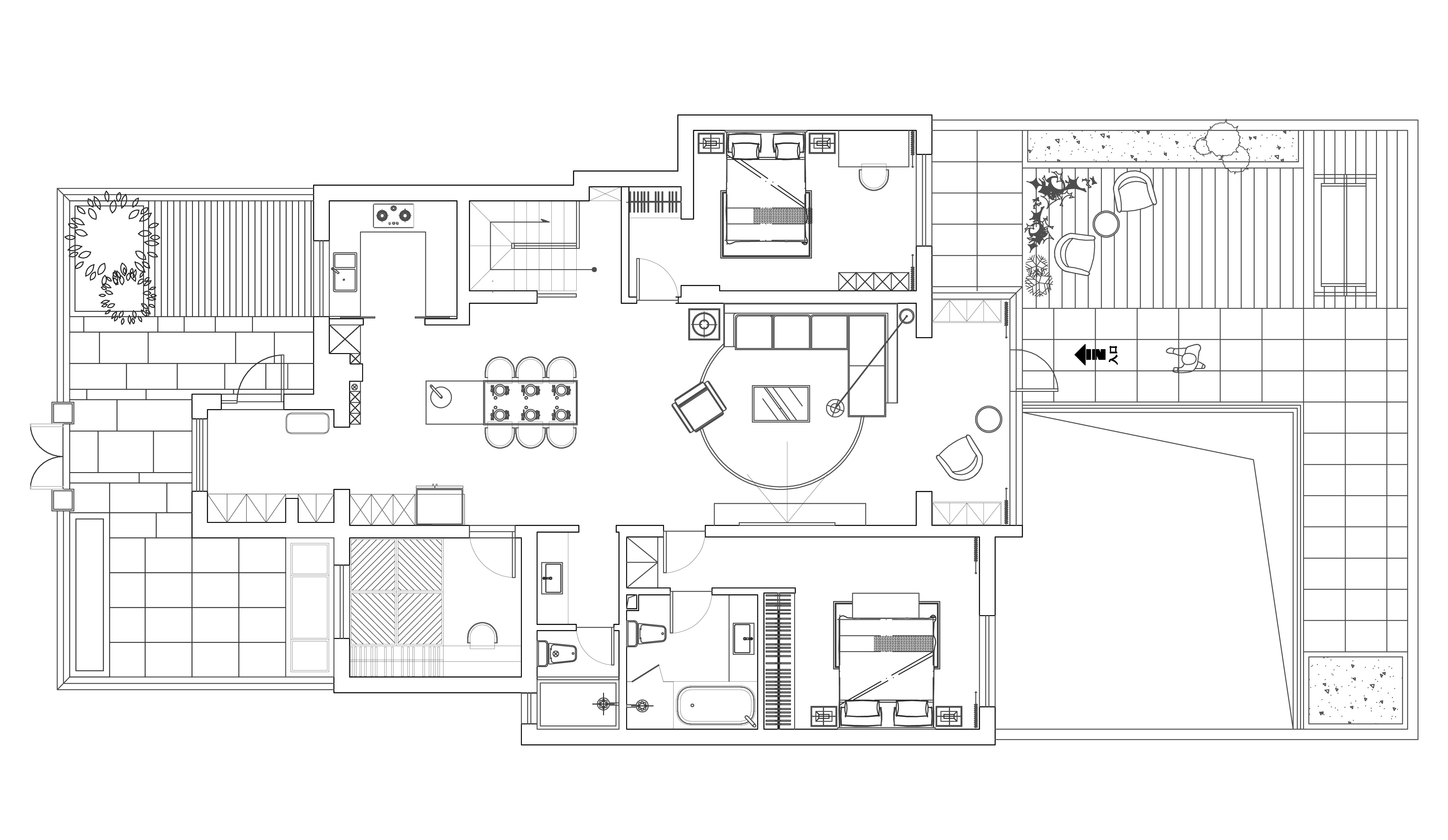 248平四居室户型图