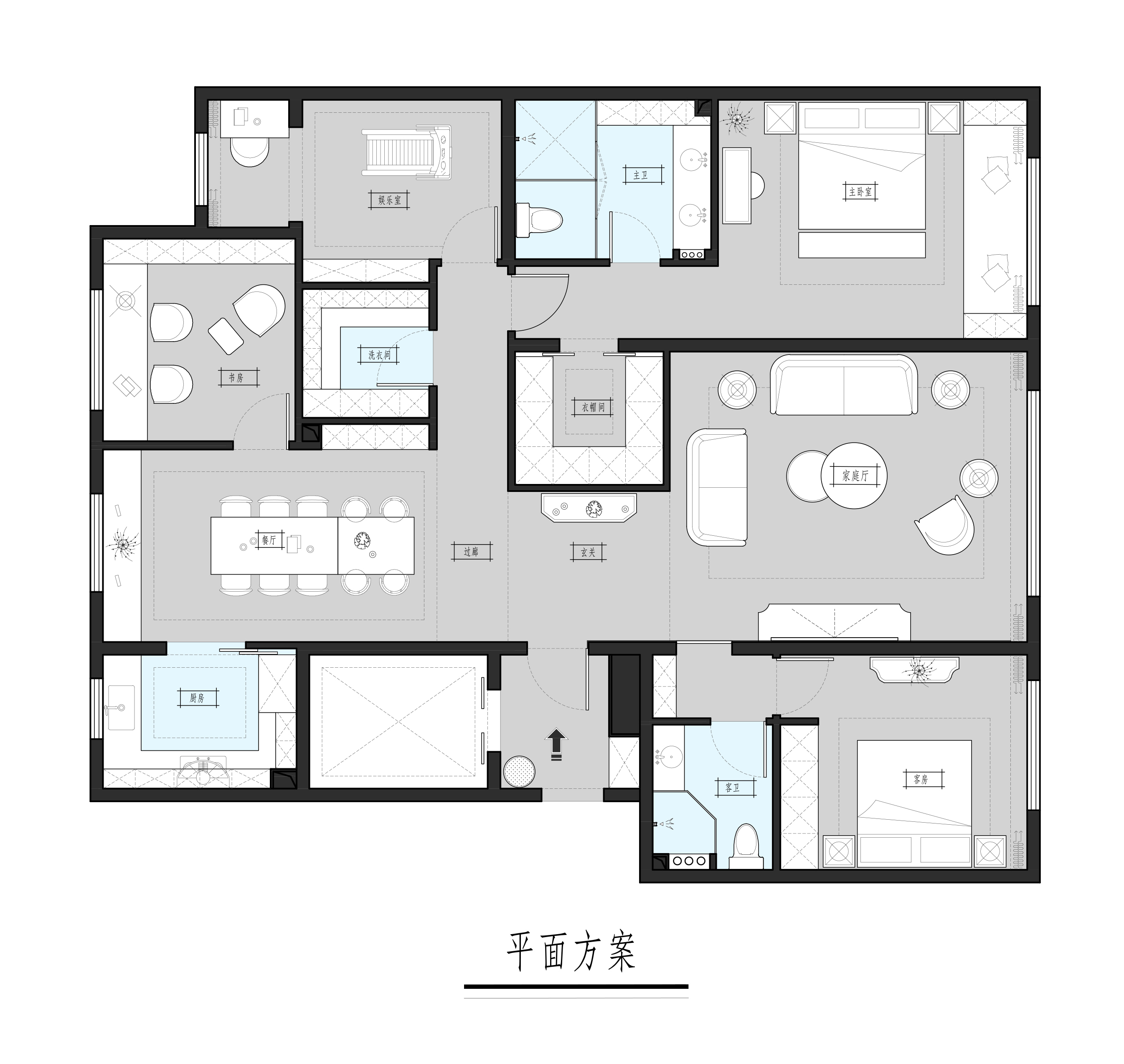 162平三居室户型图