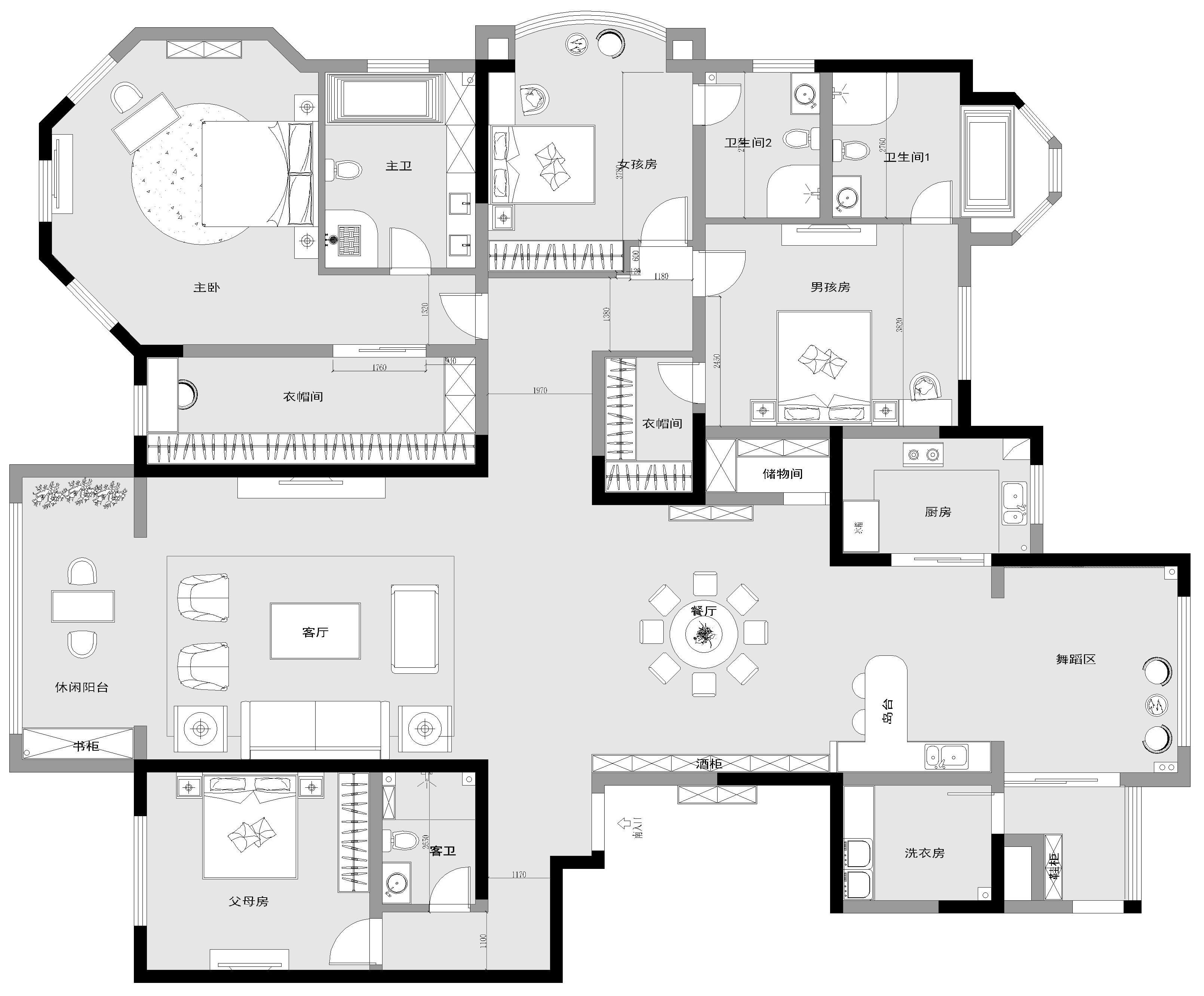 330平普通住宅户型图
