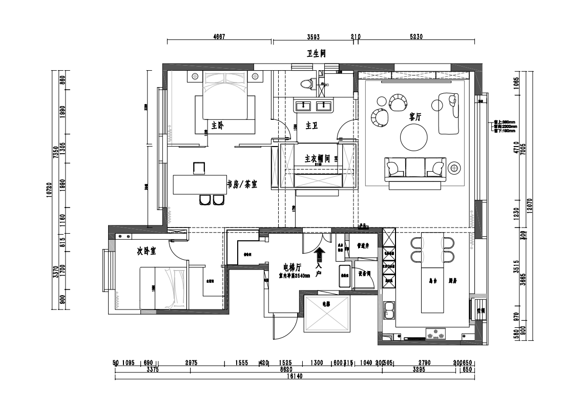 189平三居室户型图