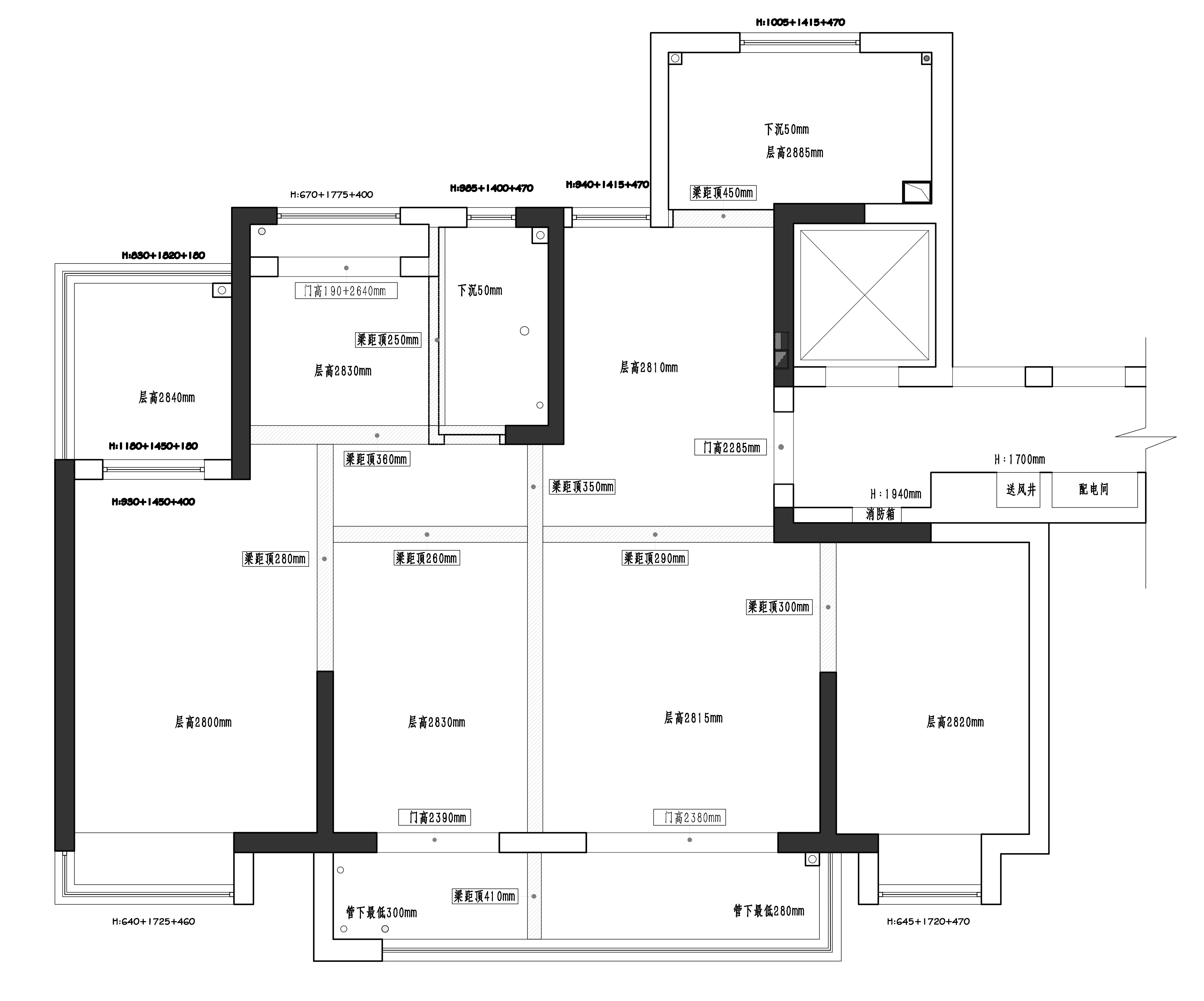 139平三居室户型图
