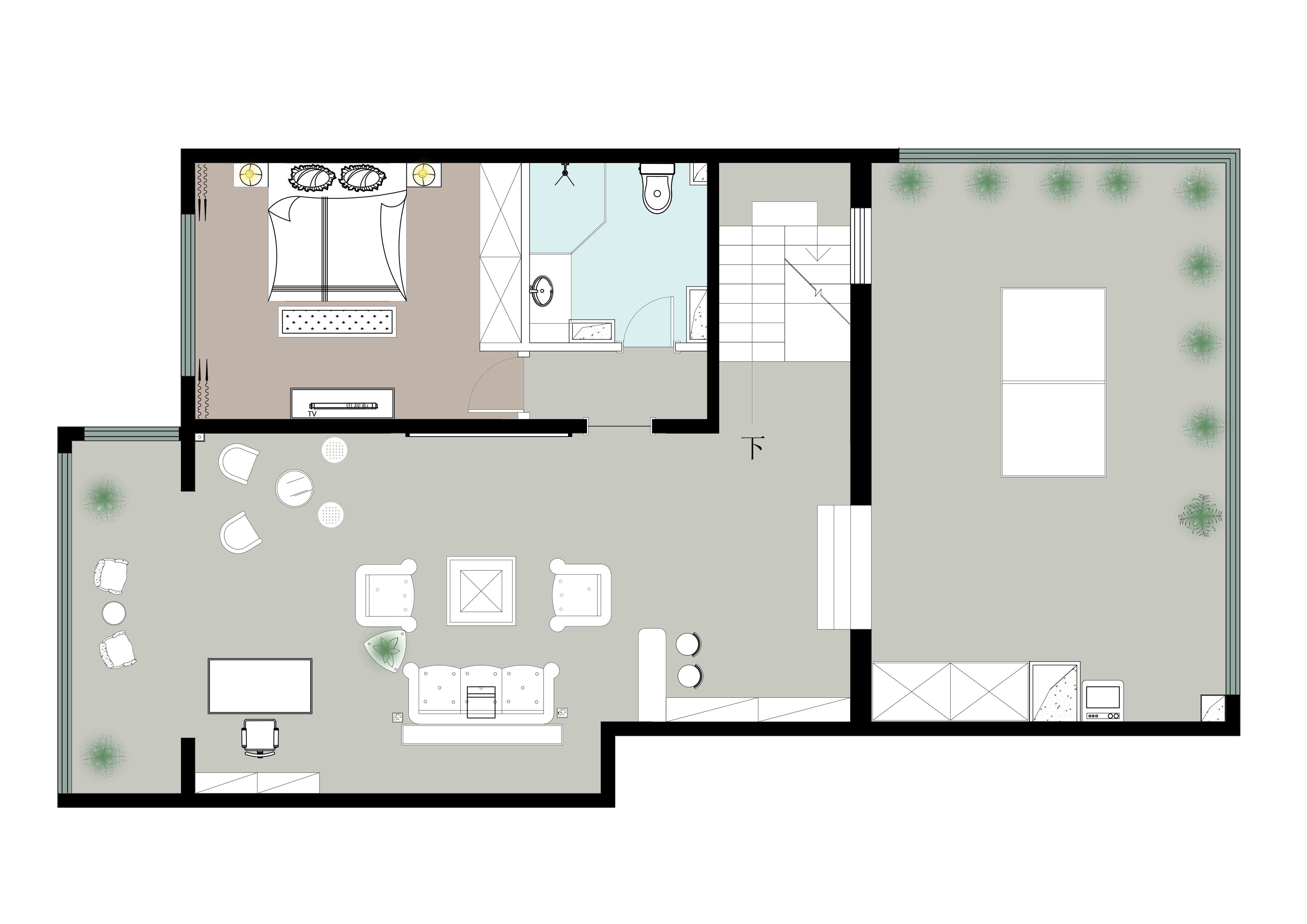 270平三居室户型图