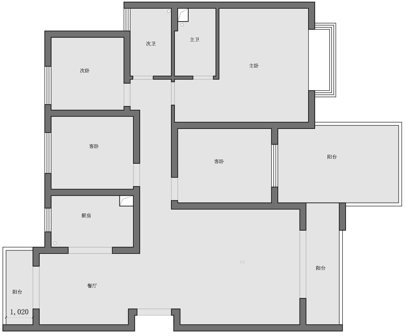 152平普通住宅户型图