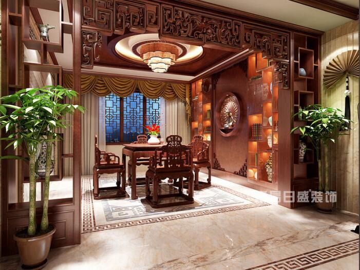 中式两室一厅装修效果图之餐厅篇