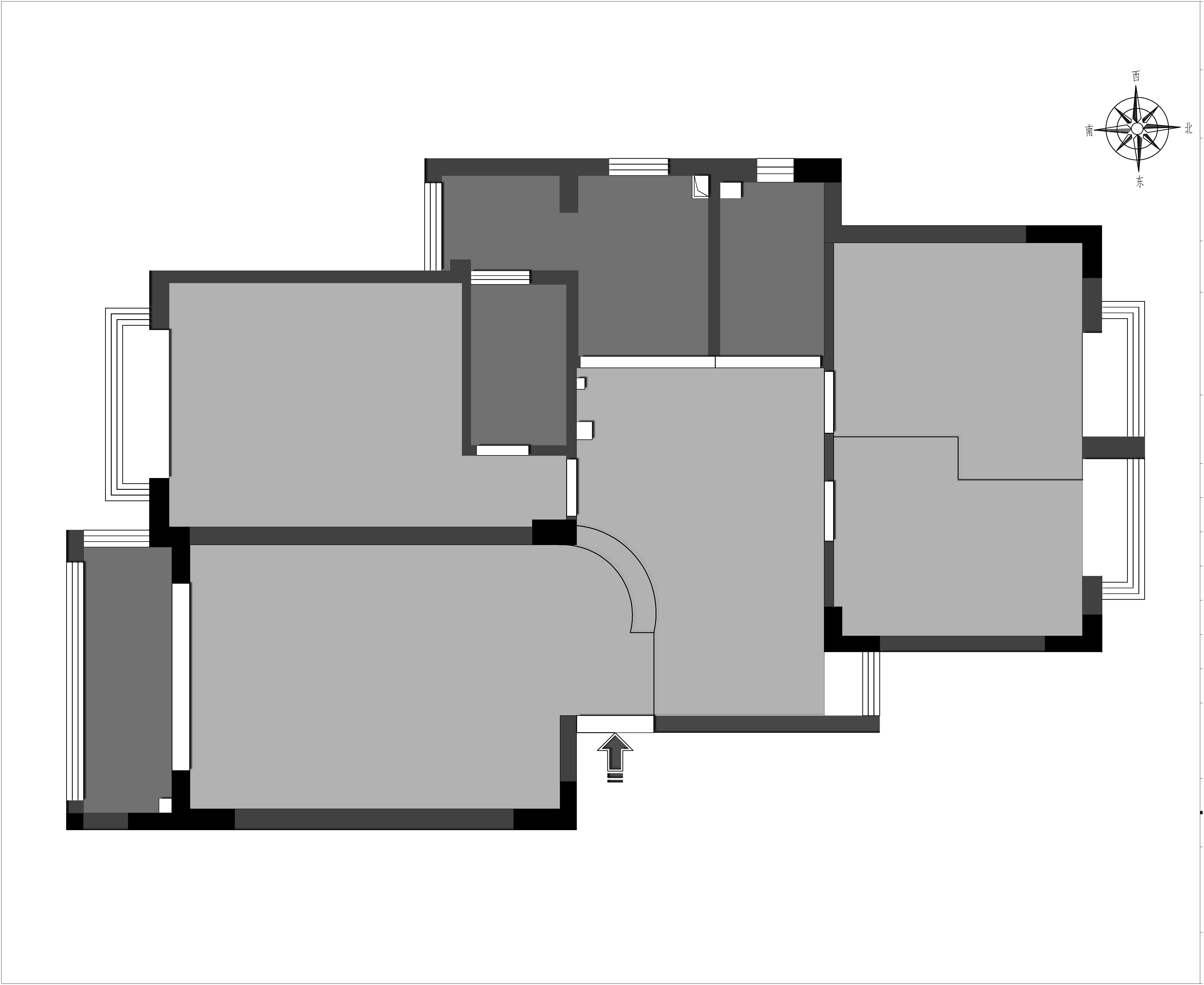 111平三居室户型图