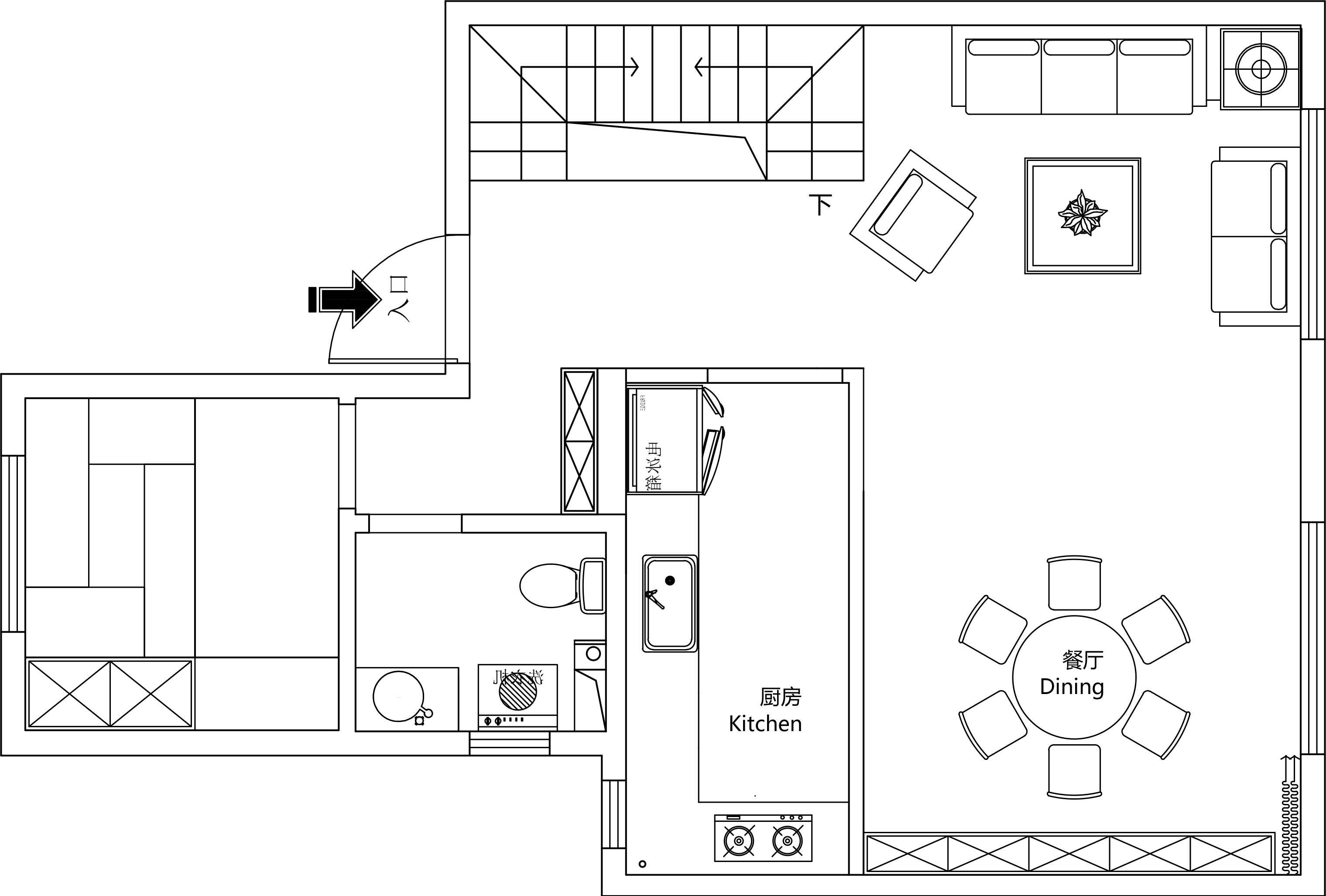 143平三居室户型图