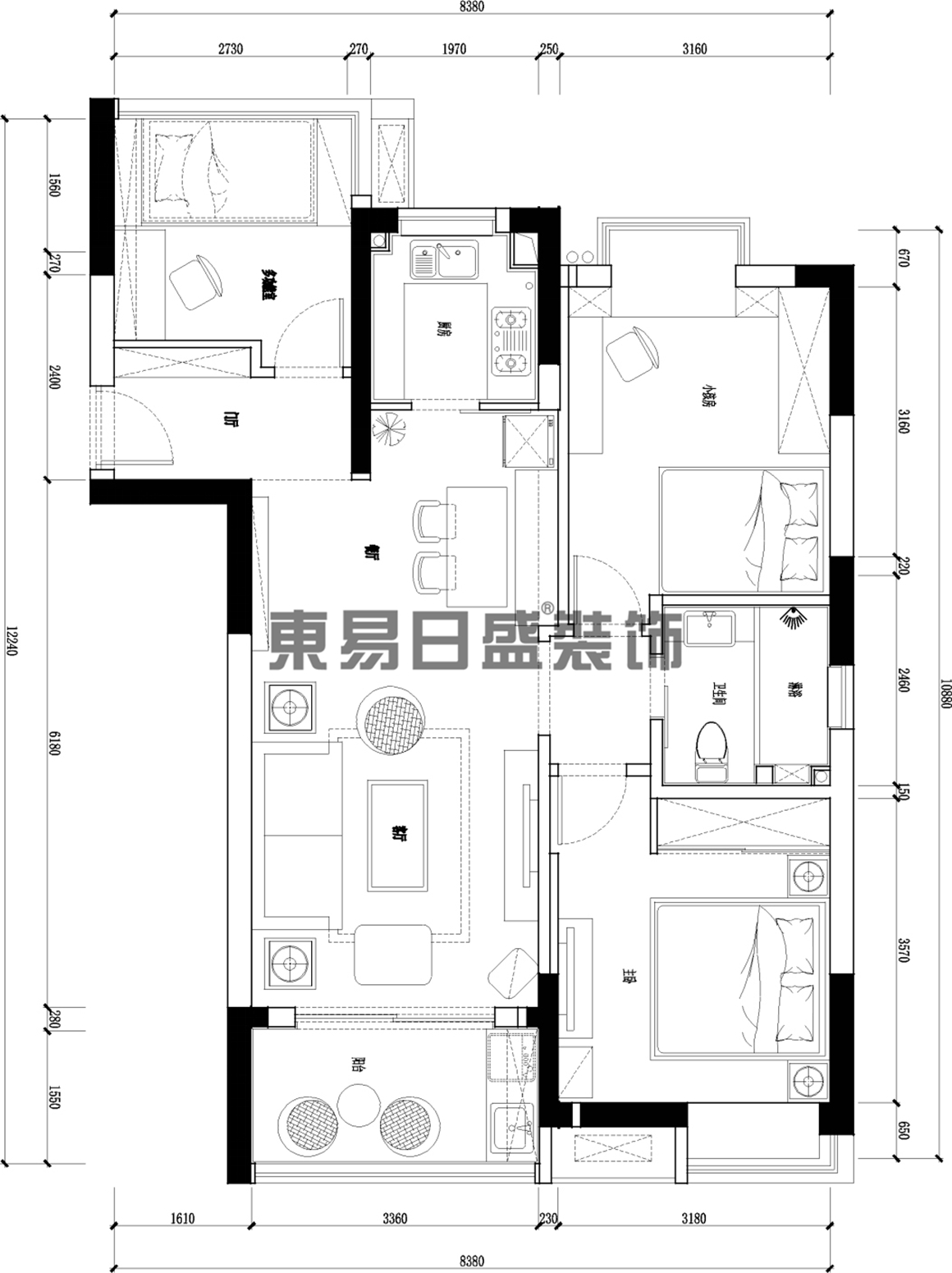 110平普通住宅户型图