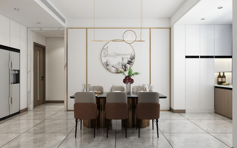 家装设计-新中式餐厅装修效果图