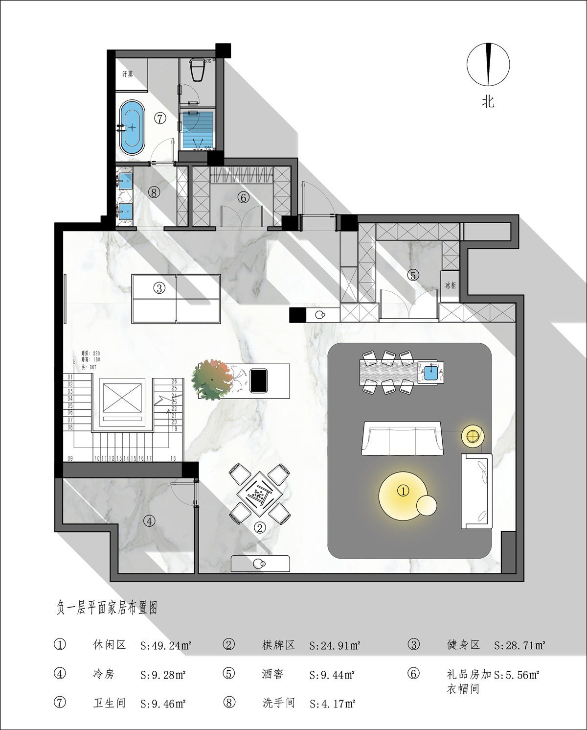 153平三居室户型图