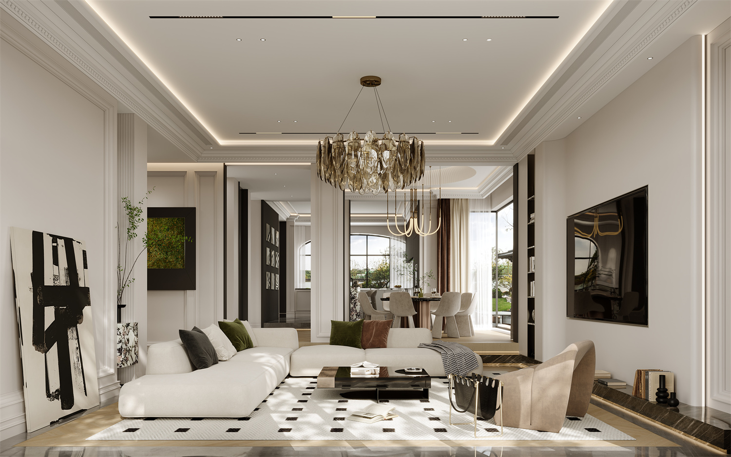 如何在别墅中创造一个令人印象深刻的客厅设计？